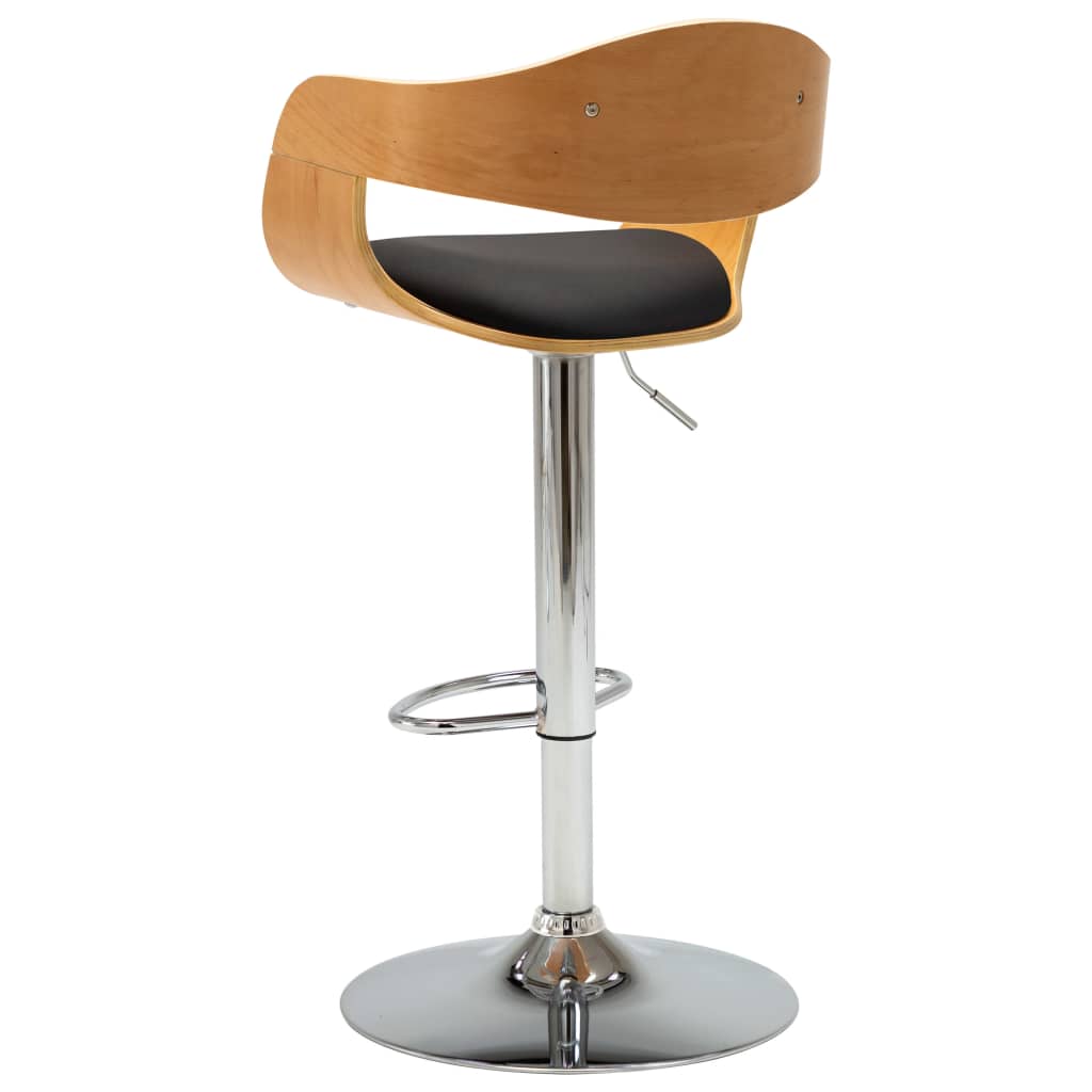 Sedie da Bar 2 pz Nere in Legno Piegato e Similpelle - homemem39