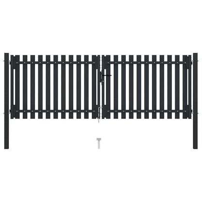 Cancello per Recinzione a doppia Porta in Acciaio 300x75 cm Antracite | homemem39