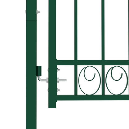 Cancello per recinzione EMMEN con punte in acciaio 103x97 cm verde | homemem39