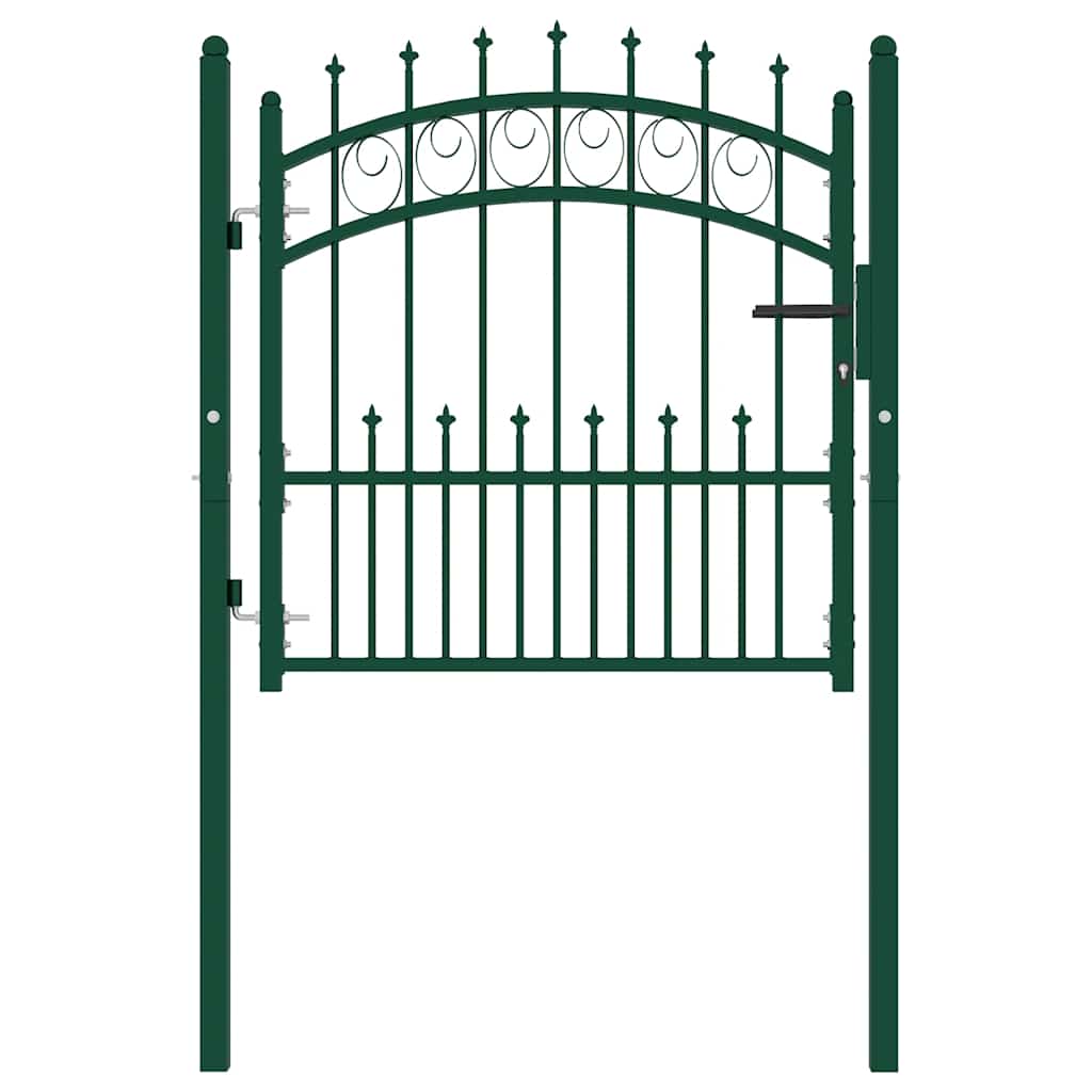 Cancello per recinzione EMMEN con punte in acciaio 104x97 cm verde | homemem39