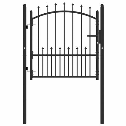 Cancello per recinzione EMMEN con punte in acciaio 104x97 cm Nero | homemem39