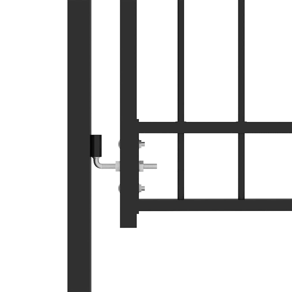 Cancello per recinzione EMMEN con punte in acciaio 104x97 cm Nero | homemem39