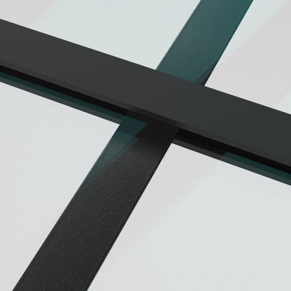 Porta Scorrevole in Vetro ESG e Alluminio 102,5x205 cm Nera | homemem39