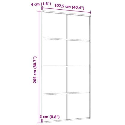 Porta Scorrevole in Vetro ESG e Alluminio 102,5x205 cm Nera | homemem39