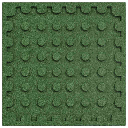 Piastrelle Anticaduta 12 pz in Gomma 50x50x3 cm Verde