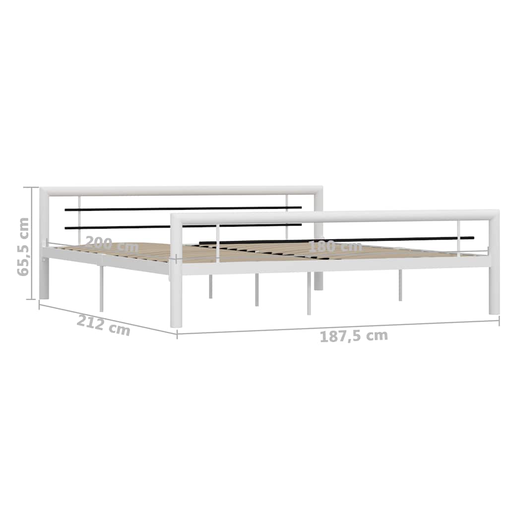 Giroletto Bianco e Nero in Metallo 180x200 cm | homemem39