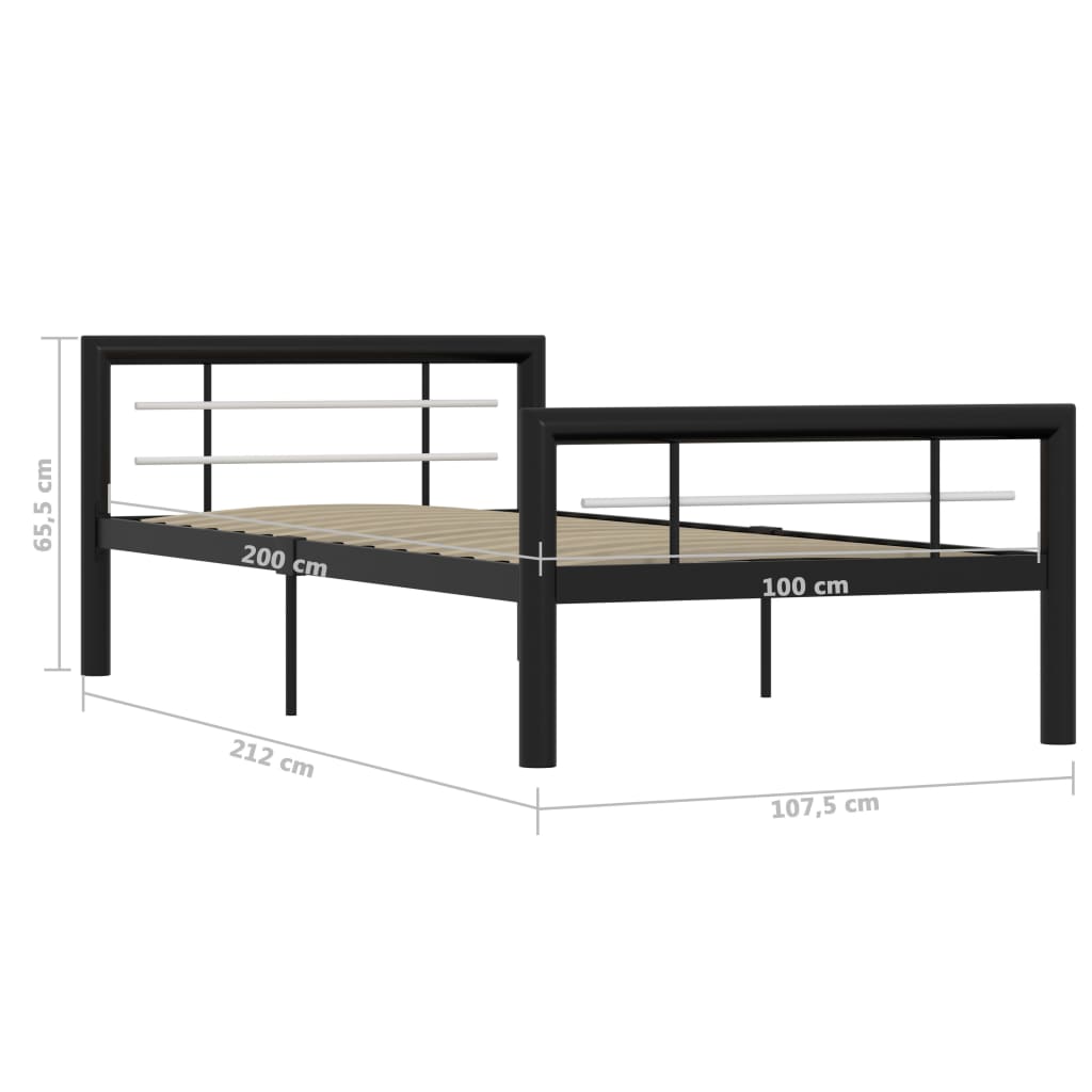 Giroletto Nero e Bianco in Metallo 90x200 cm | homemem39