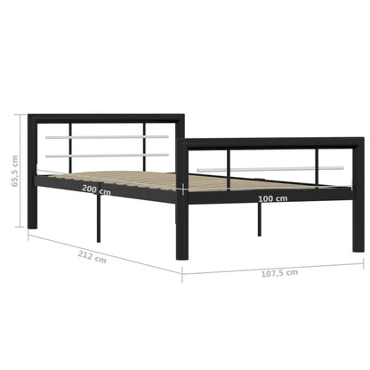 Giroletto Nero e Bianco in Metallo 90x200 cm | homemem39