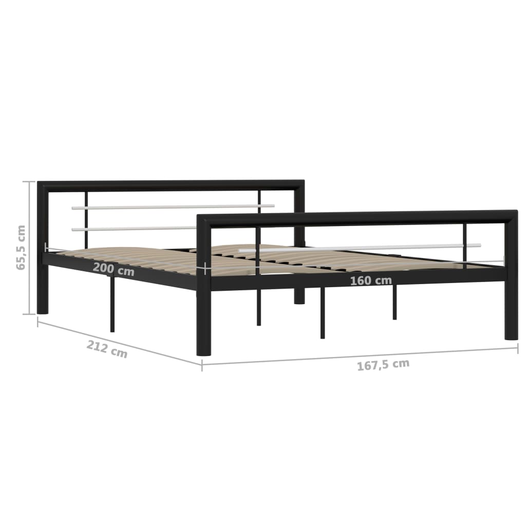 Giroletto Nero e Bianco in Metallo 160x200 cm | homemem39