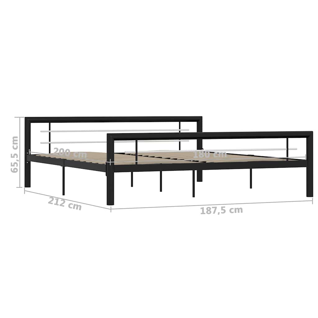 Giroletto Nero e Bianco in Metallo 180x200 cm | homemem39