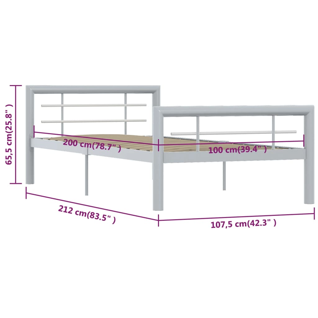 Giroletto Grigio e Bianco in Metallo 100x200 cm | homemem39