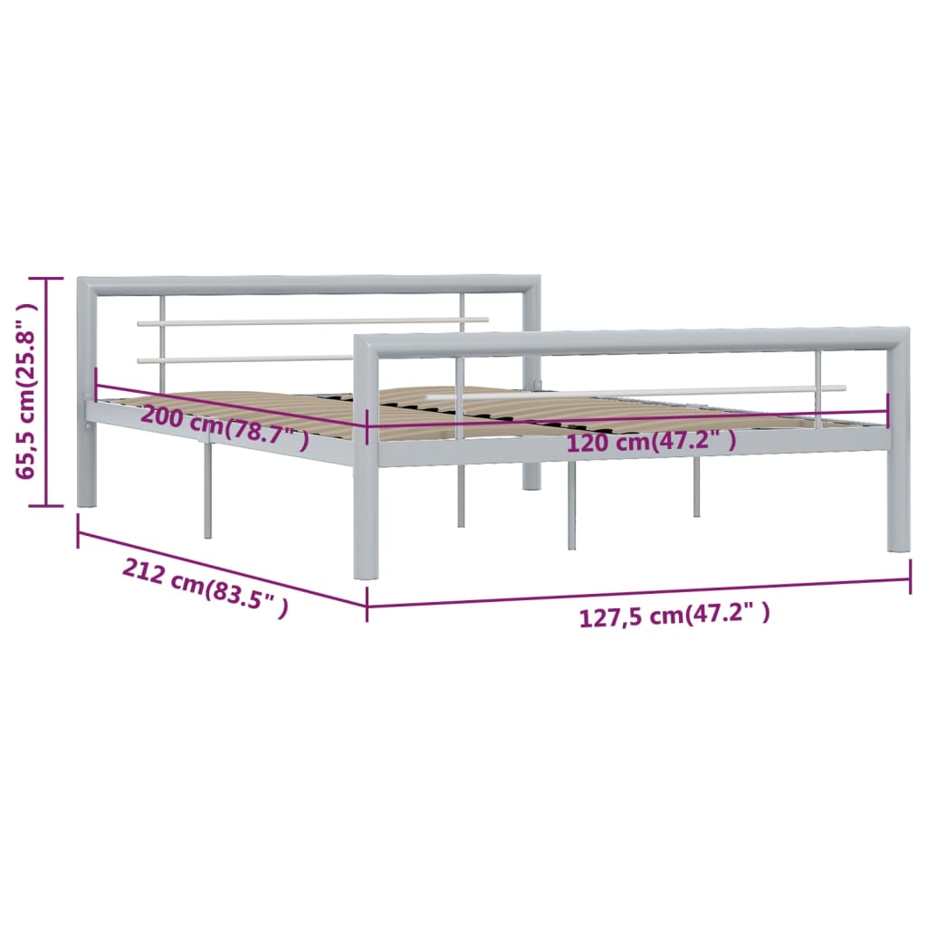 Giroletto Grigio e Bianco in Metallo 120x200 cm | homemem39