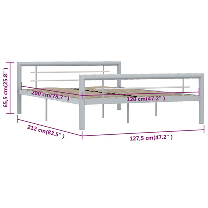 Giroletto Grigio e Bianco in Metallo 120x200 cm | homemem39