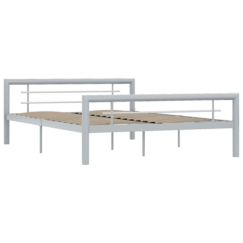 Giroletto Grigio e Bianco in Metallo 160x200 cm | homemem39