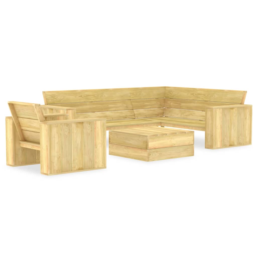 3-piece Garden Sofa Set in Impregnated Pine Wood