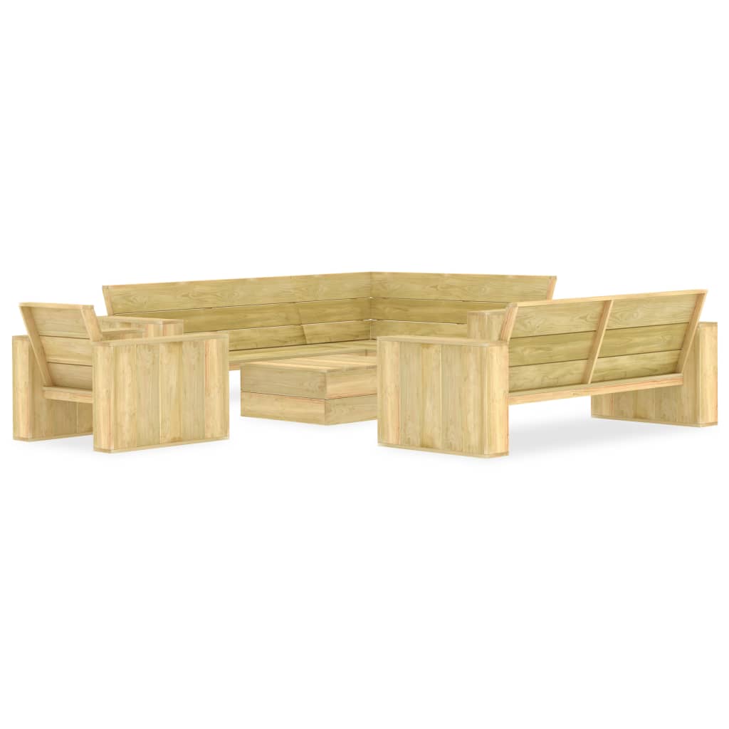 4-piece Garden Sofa Set in Impregnated Pine Wood