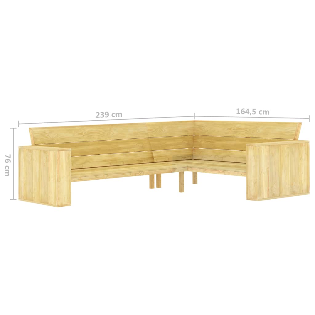 Set Divani da Giardino 2 pz in Legno di Pino Impregnato