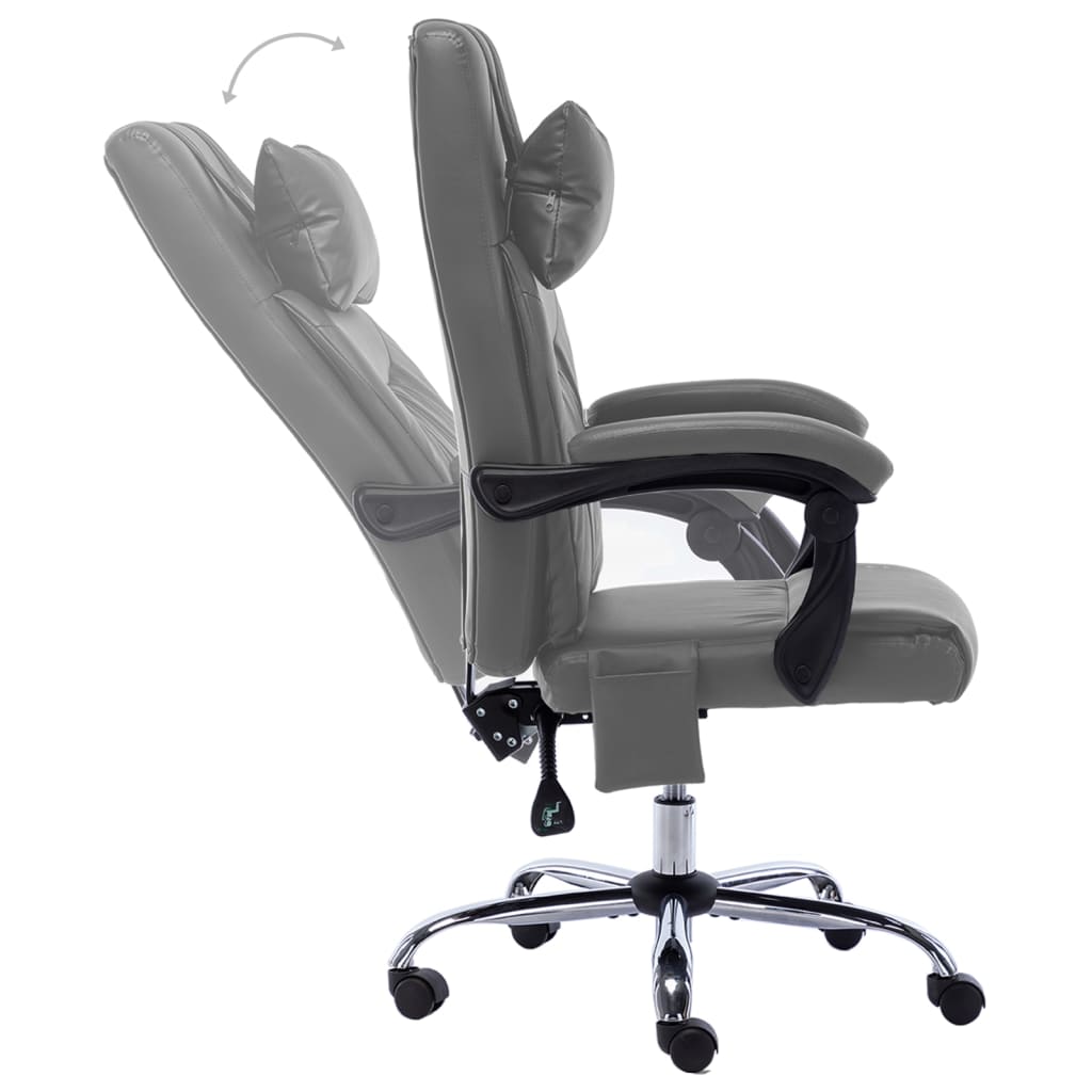 Sedia da Ufficio Massaggiante Antracite in Similpelle | homemem39