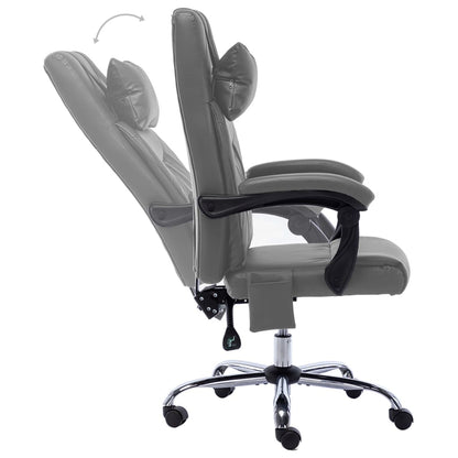 Sedia da Ufficio Massaggiante Antracite in Similpelle | homemem39