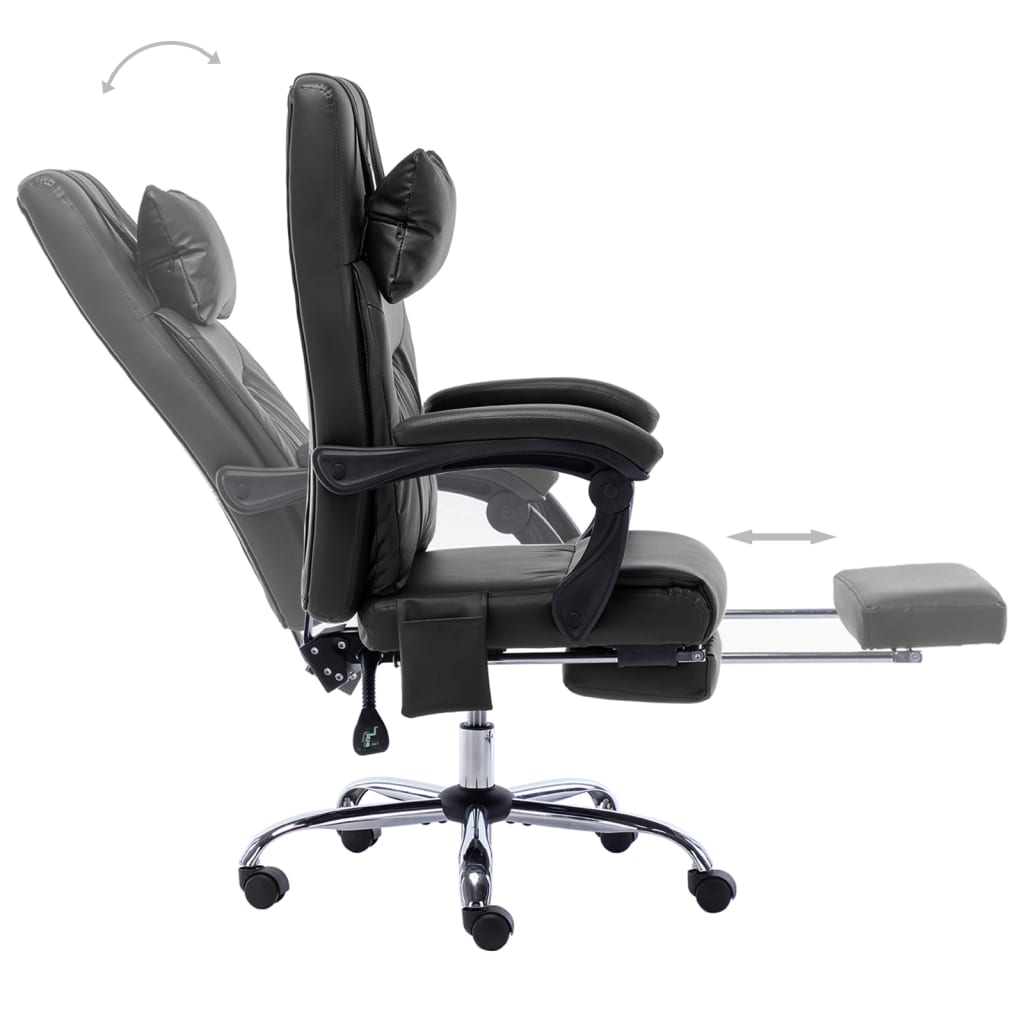Sedia da Ufficio Massaggiante Nera in Similpelle | homemem39
