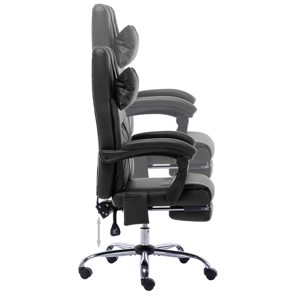Sedia da Ufficio Massaggiante Nera in Similpelle | homemem39