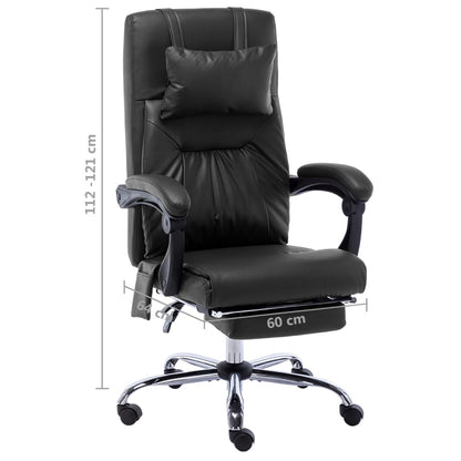 Sedia da Ufficio Massaggiante Nera in Similpelle | homemem39
