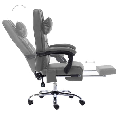 Sedia da Ufficio Massaggiante Antracite in Similpelle | homemem39