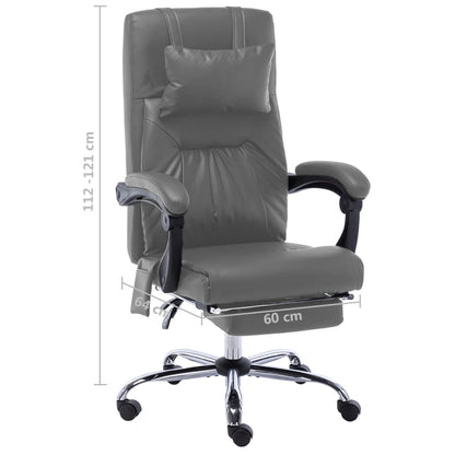 Sedia da Ufficio Massaggiante Antracite in Similpelle | homemem39