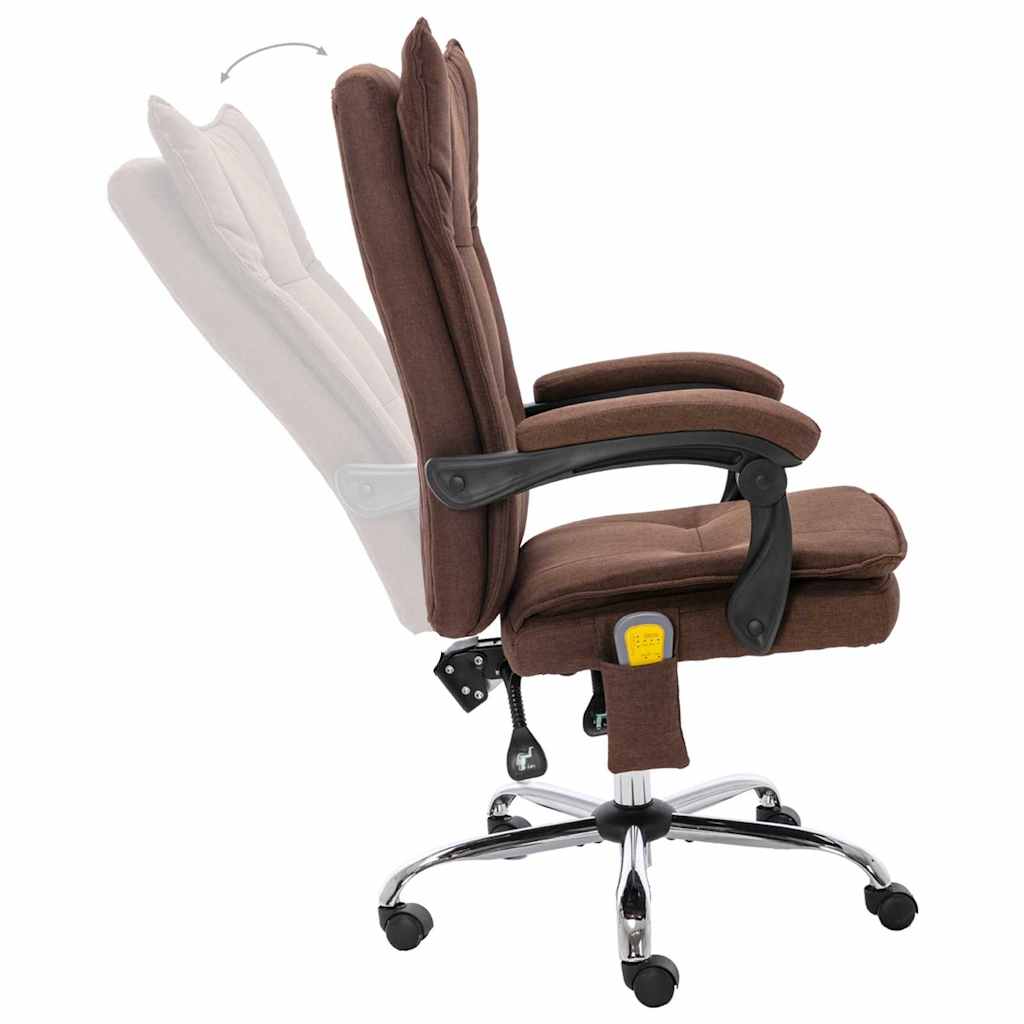 Sedia Massaggiante da Ufficio Marrone in Tessuto