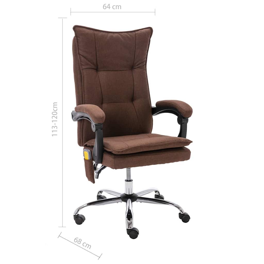 Sedia Massaggiante da Ufficio Marrone in Tessuto