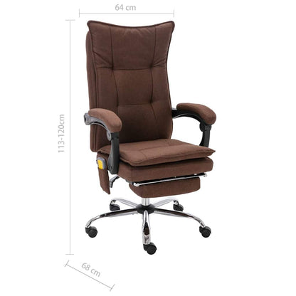 Sedia Massaggiante da Ufficio Marrone in Tessuto
