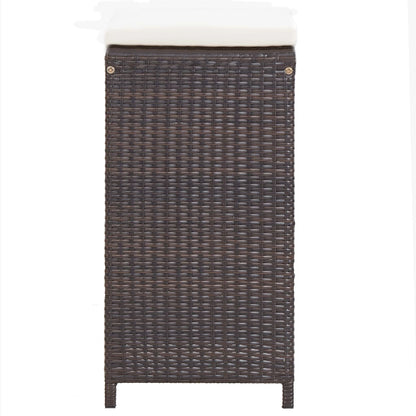 Set da Bar da Giardino 7 pz con Cuscini in Polyrattan Marrone | homemem39