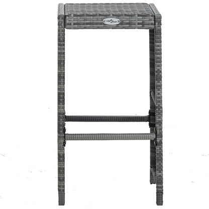 Set da Bar da Giardino 7 pz con Cuscini in Polyrattan Grigio - homemem39