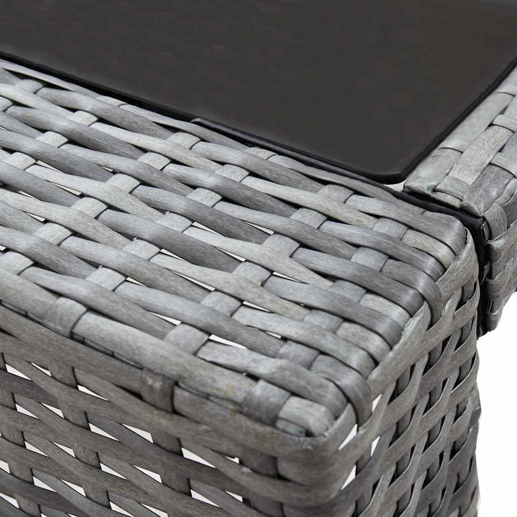 Set da Bar da Giardino 7 pz con Cuscini in Polyrattan Grigio