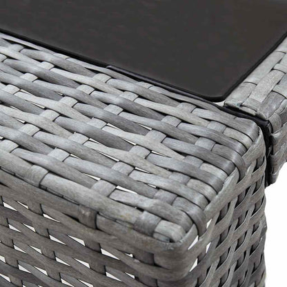 Set da Bar da Giardino 7 pz con Cuscini in Polyrattan Grigio