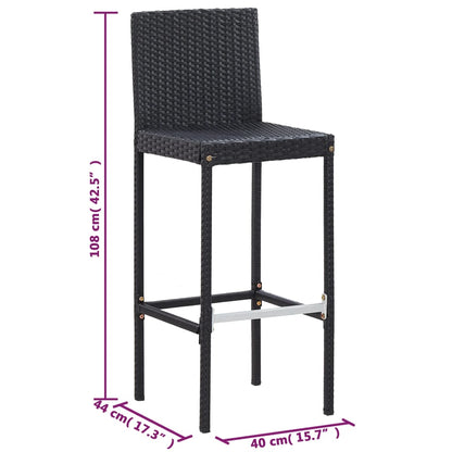 Set da Bar da Giardino 5 pz Polyrattan e Legno di Acacia Nero | homemem39