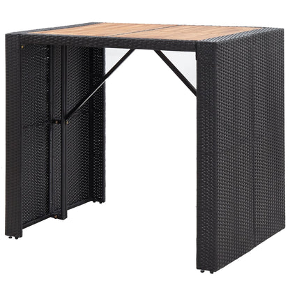 Set da Bar da Giardino 5 pz Polyrattan e Legno di Acacia Nero | homemem39