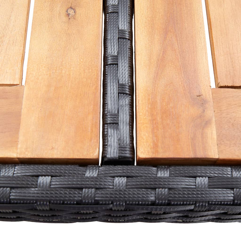 Set da Bar da Giardino 5 pz Polyrattan e Legno di Acacia Nero | homemem39