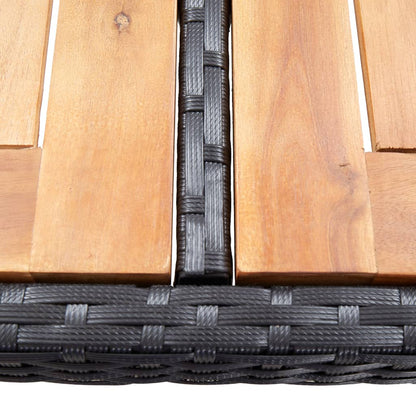 Set da Bar da Giardino 5 pz Polyrattan e Legno di Acacia Nero | homemem39