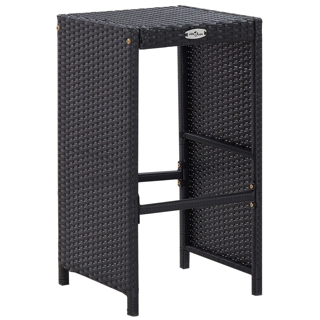 Set Bar da Giardino 9 z pz in Polyrattan Nero - homemem39