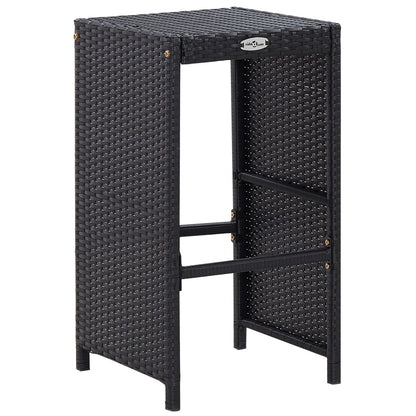 Set Bar da Giardino 9 z pz in Polyrattan Nero - homemem39
