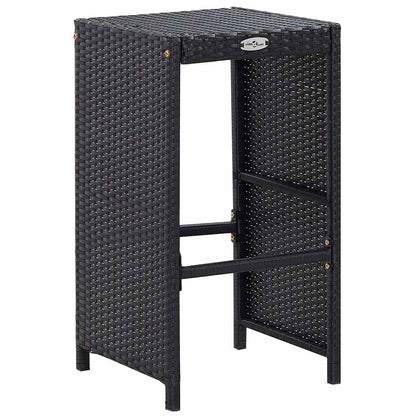Set Bar da Giardino 9 z pz in Polyrattan Nero