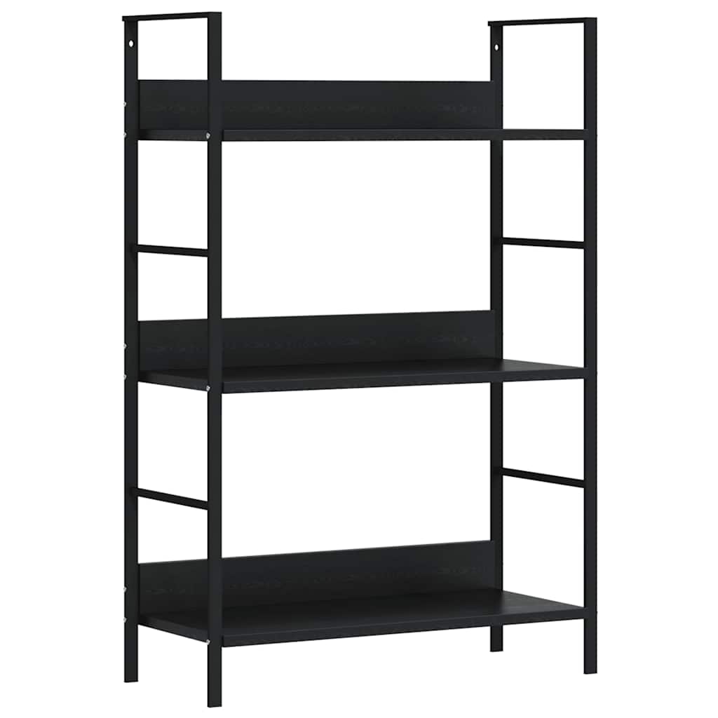 Scaffale Libri 3 Ripiani Nero 60x27,6x90,5 cm Legno Multistrato | homemem39