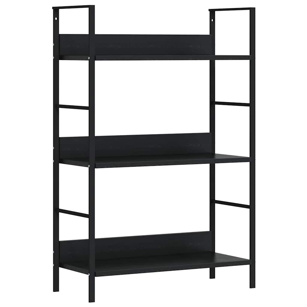 Scaffale Libri 3 Ripiani Nero 60x27,6x90,5 cm Legno Multistrato