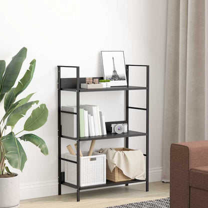 Scaffale Libri 3 Ripiani Nero 60x27,6x90,5 cm Legno Multistrato | homemem39
