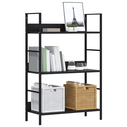 Scaffale Libri 3 Ripiani Nero 60x27,6x90,5 cm Legno Multistrato