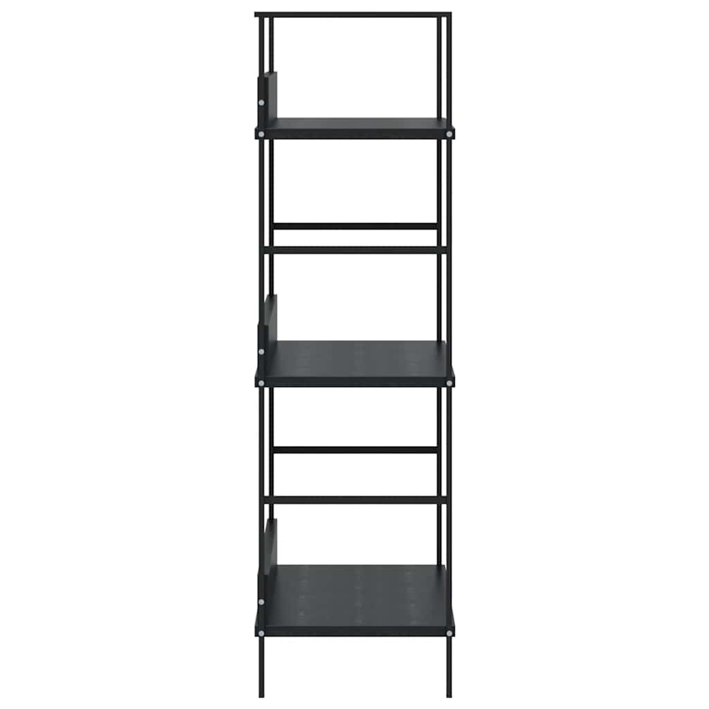 Scaffale Libri 3 Ripiani Nero 60x27,6x90,5 cm Legno Multistrato | homemem39