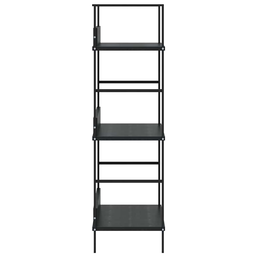 Scaffale Libri 3 Ripiani Nero 60x27,6x90,5 cm Legno Multistrato
