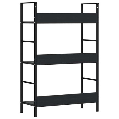 Scaffale Libri 3 Ripiani Nero 60x27,6x90,5 cm Legno Multistrato