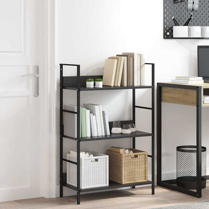 Scaffale Libri 3 Ripiani Nero 60x27,6x90,5 cm Legno Multistrato